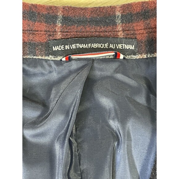 Tommy Hilfiger Men's Red and Blue Coat M Wool Blend - Picture 6 of 9